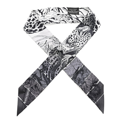 Hermes Silk Jungle Love Rainbow Twilly Gris Black White 1 of 4