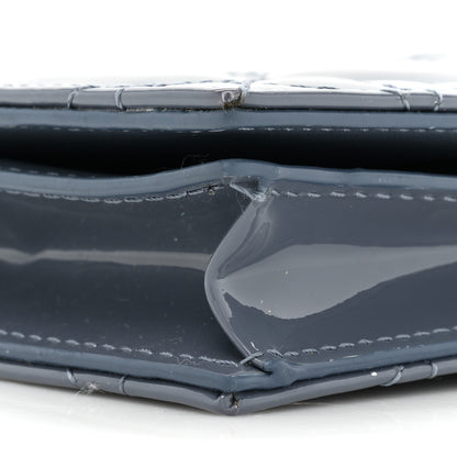 Christian Dior Patent Cannage Mini Lady Dior Wallet Gray Stone 9 of 10