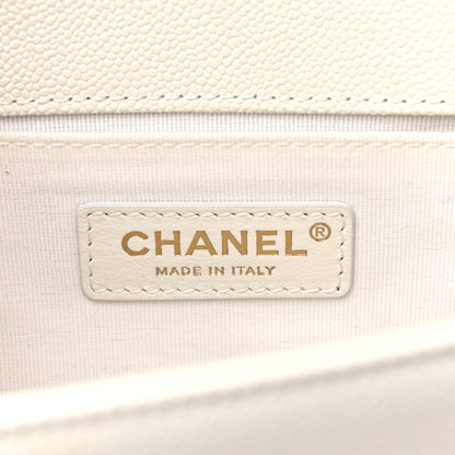 Chanel Caviar Quilted Medium Boy Flap White 6 of 10