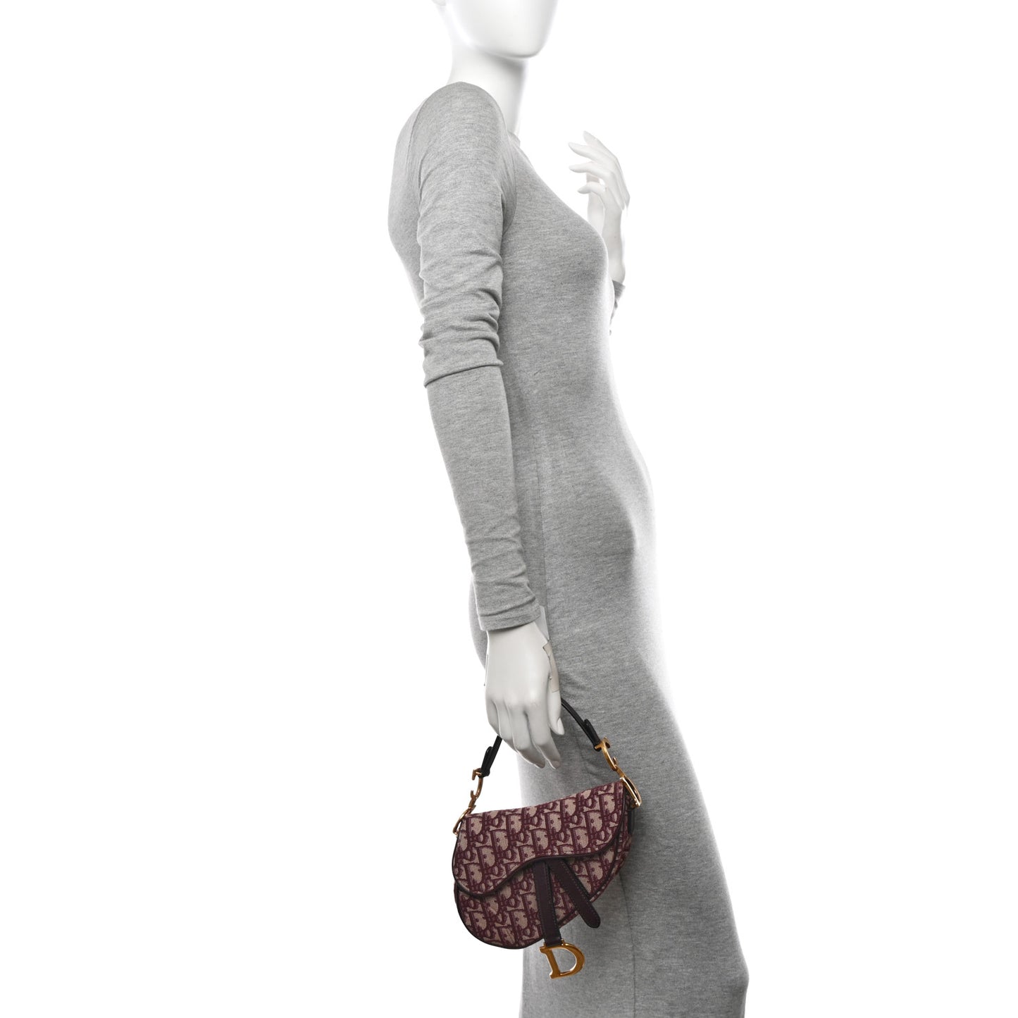 Oblique Mini Saddle Bag Burgundy
