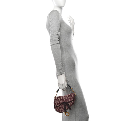 Christian Dior Oblique Mini Saddle Bag Burgundy 2 of 10