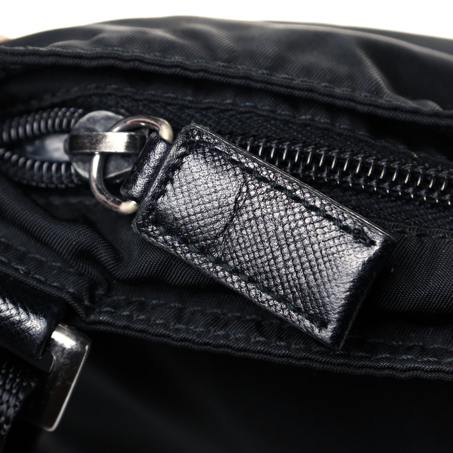 Prada Tessuto Nylon Saffiano Flat Messenger Bag Black 10 of 10