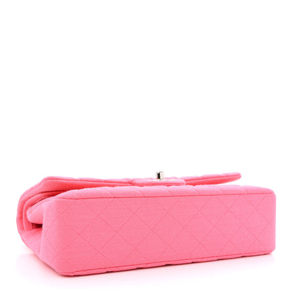 Chanel Jersey Quilted Medium Double Flap Dark Pink 3 of 10