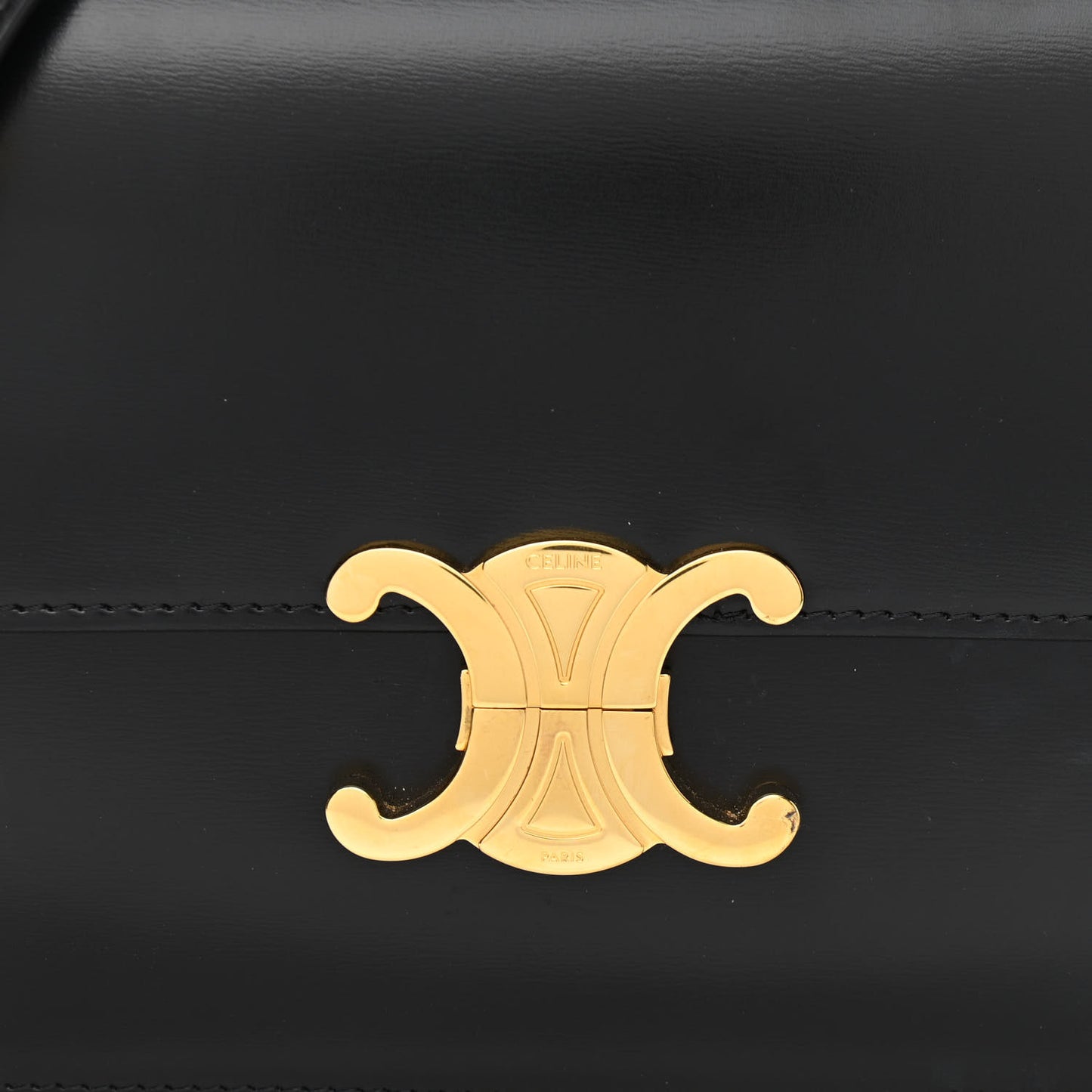 Shiny Calfskin Medium Triomphe Black
