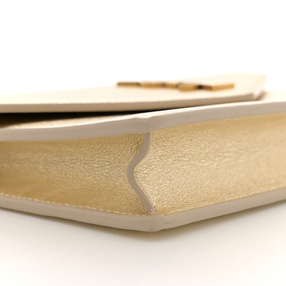Saint Laurent Metallic Calfskin Monogram Envelope Chain Wallet Gold 9 of 13