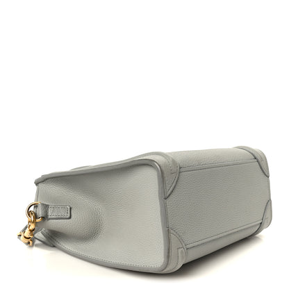 Celine Drummed Calfskin Nano Luggage Pearl Blue 4 of 11