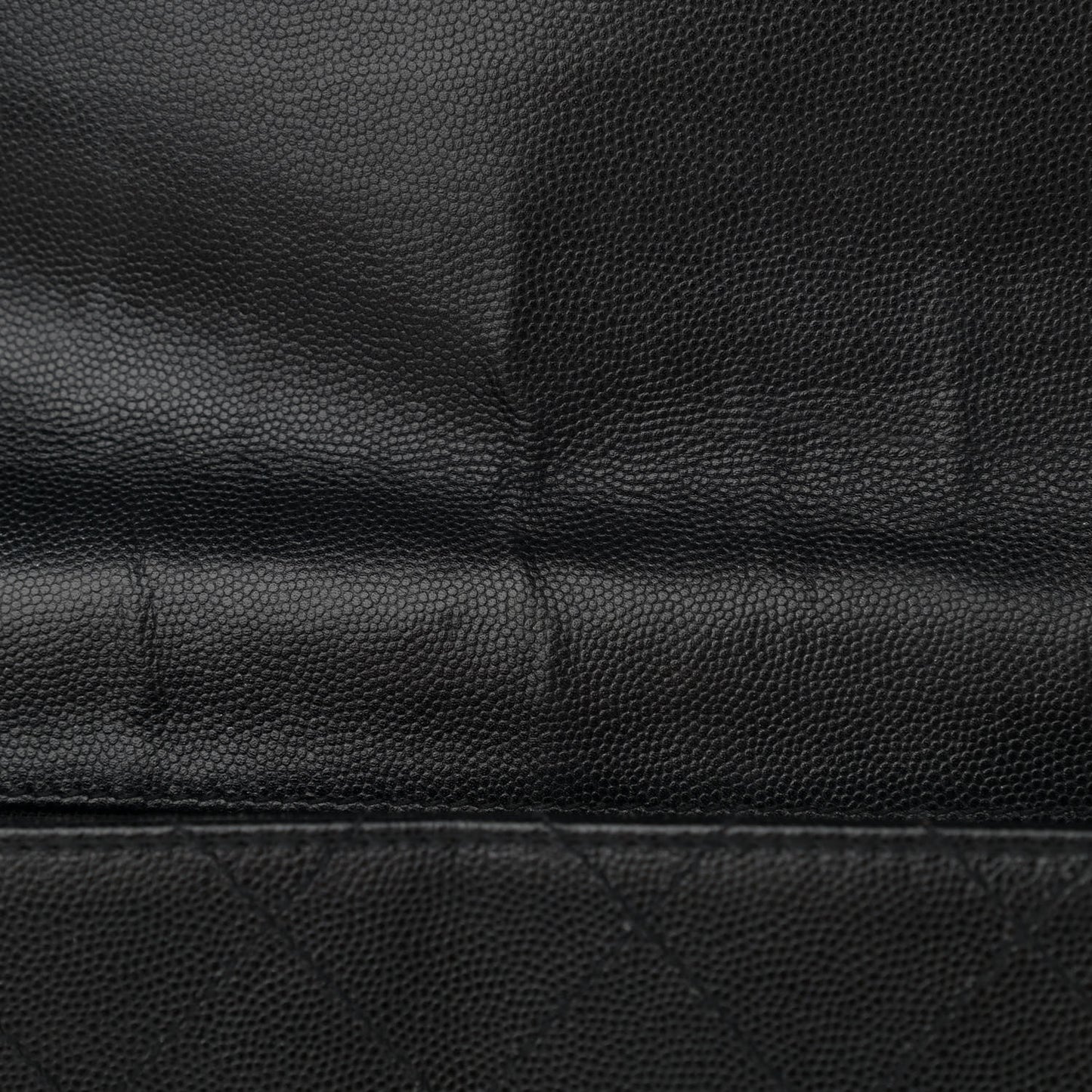 Caviar Diamond Stitched Flap Shoulder Bag Black