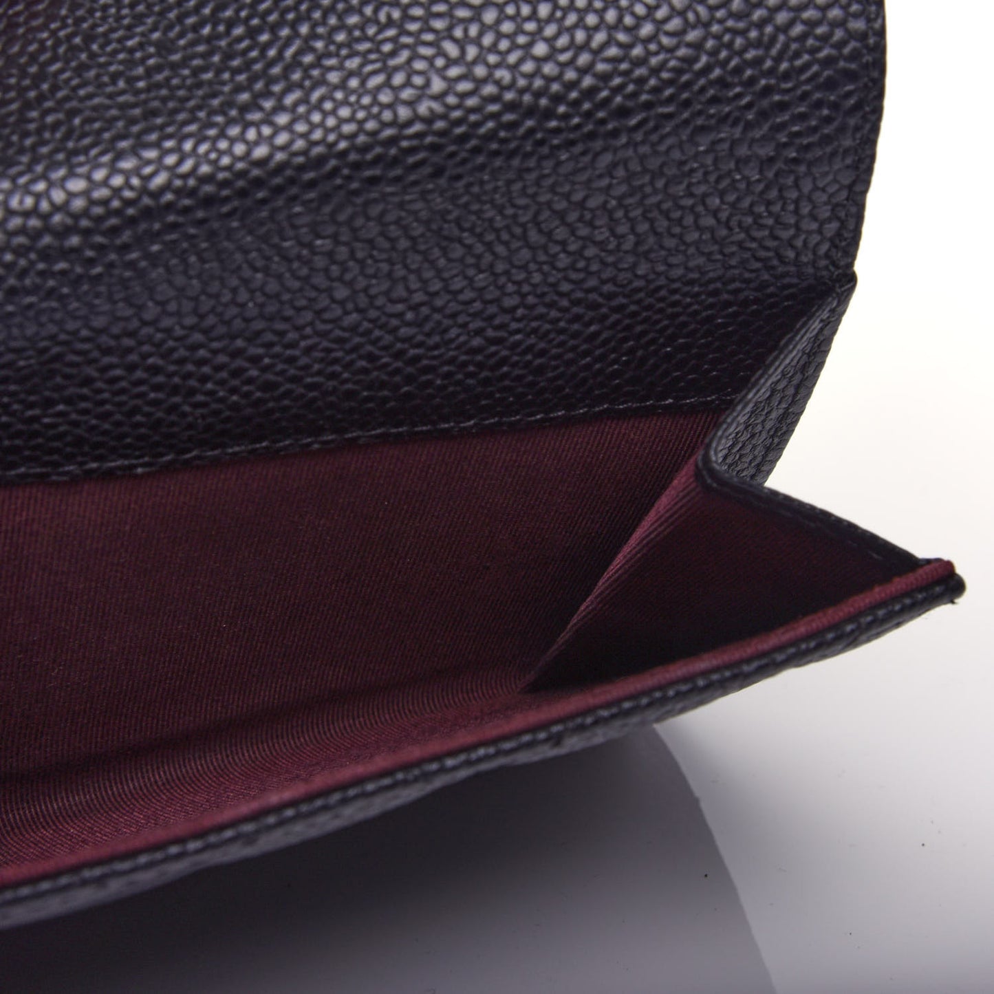Caviar Quilted Compact French Flap Wallet Black
