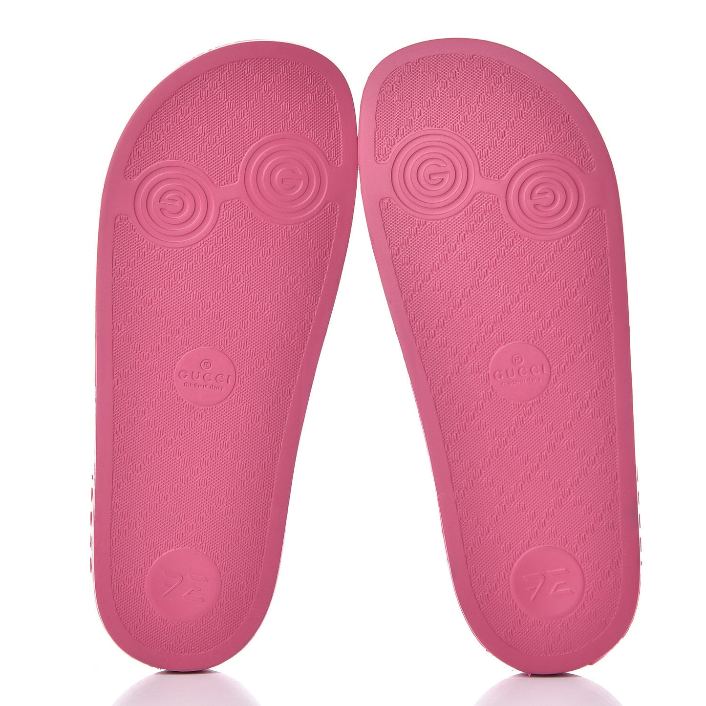 Rubber Womens Logo Slide Sandals 38 Fuchsia