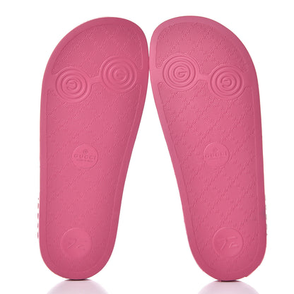 Gucci Rubber Womens Logo Slide Sandals 38 Fuchsia 7 of 11