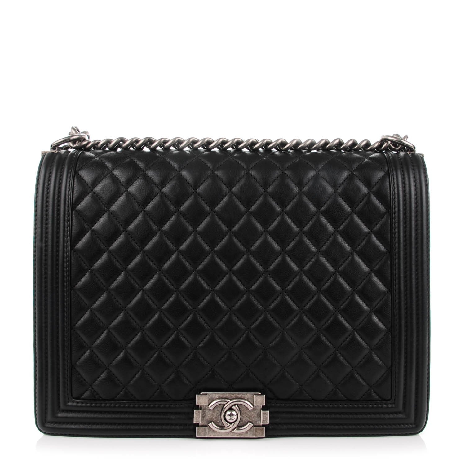 Chanel Lambskin Quilted Large Boy Flap Black 1 of 7