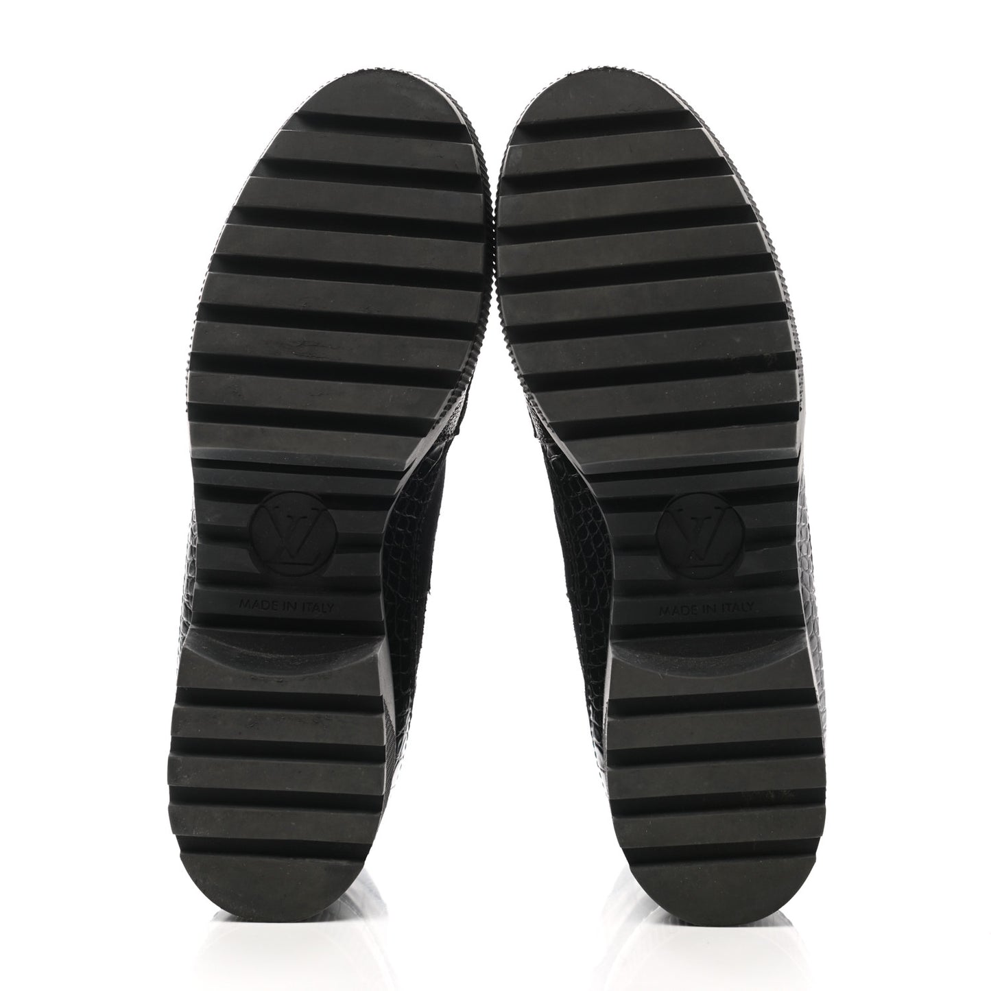 Suede Calfskin Monogram Laureate Platform Desert Boots 38 Black