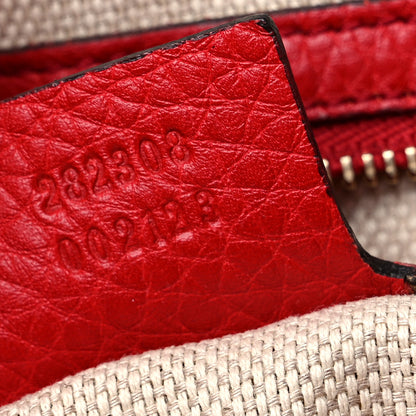Gucci Pebbled Calfskin Large Soho Shoulder Bag Red 7 of 18