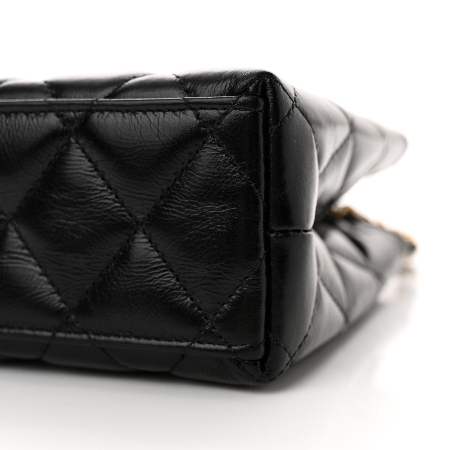 Chanel Shiny Aged Calfskin Quilted Nano Kelly Shopper Black 10 of 12