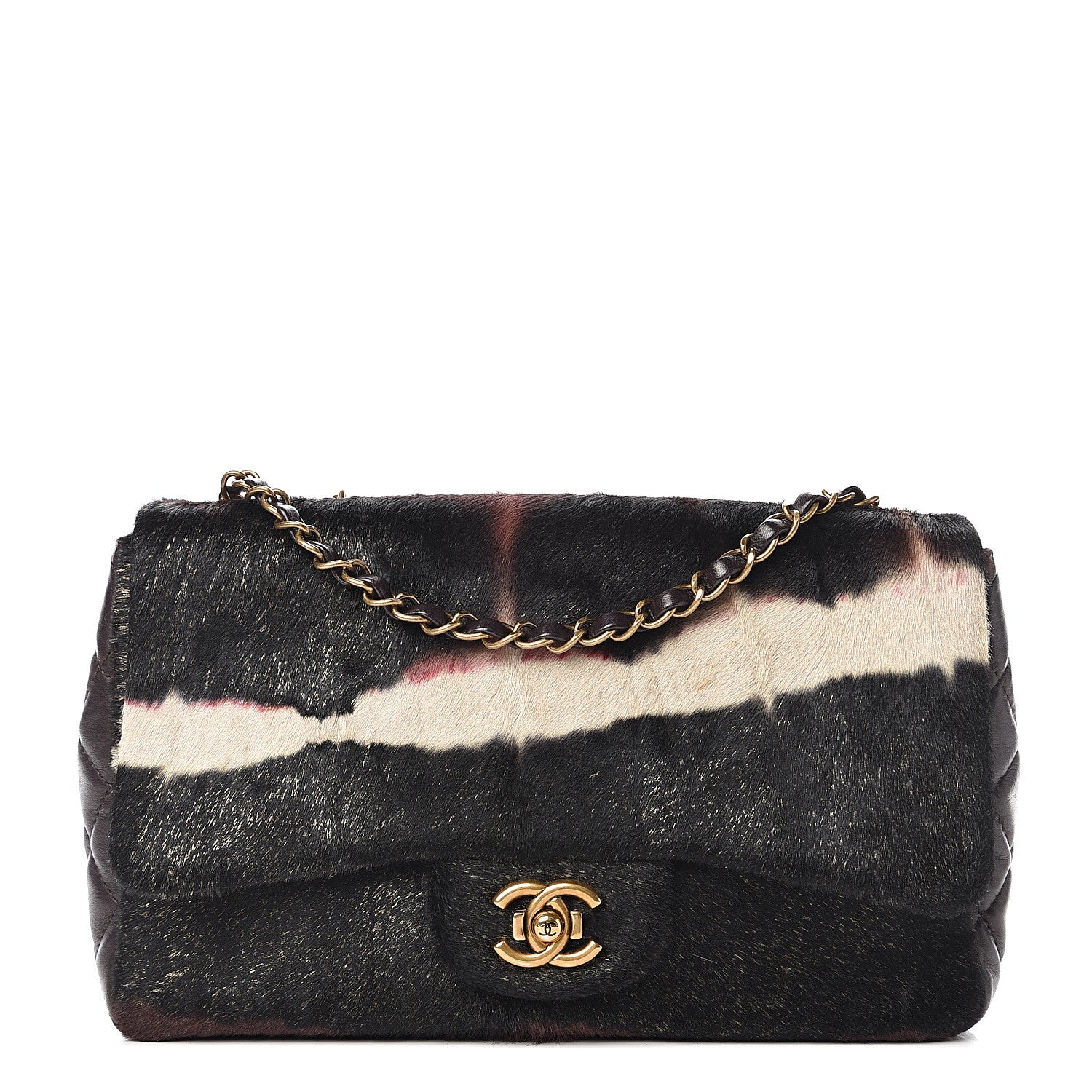 Chanel Pony Hair Lambskin Medium Paris Dallas Single Flap Gold 1 of 10