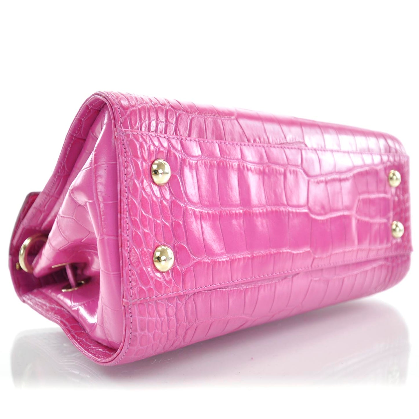 Crocodile Embossed Rosalie Fuchsia