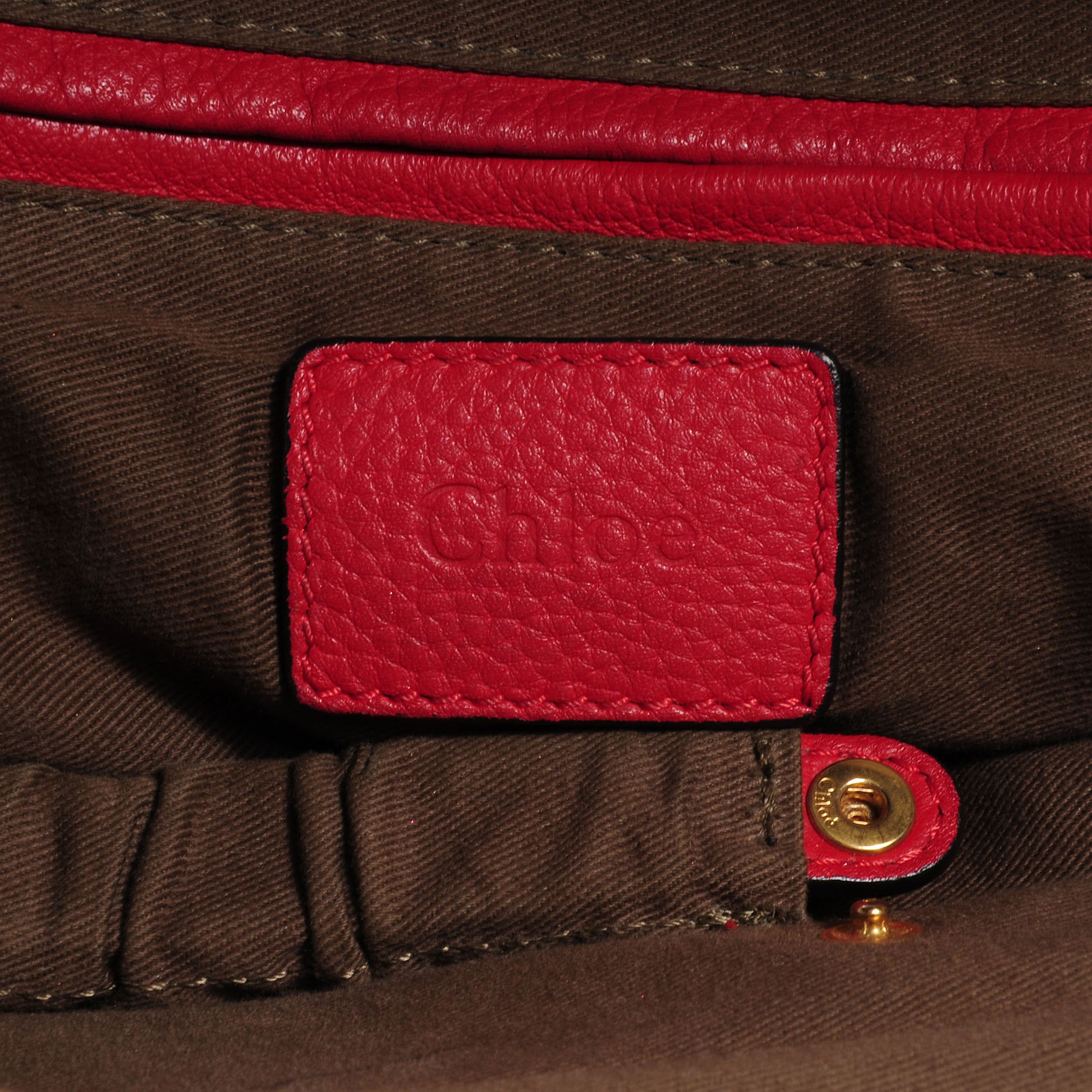 Chloe Calfskin Large Marcie Satchel Red 6 of 9