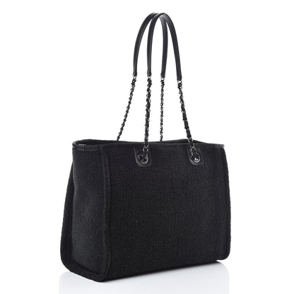 Chanel Lurex Boucle Small Deauville Tote Black 3 of 7