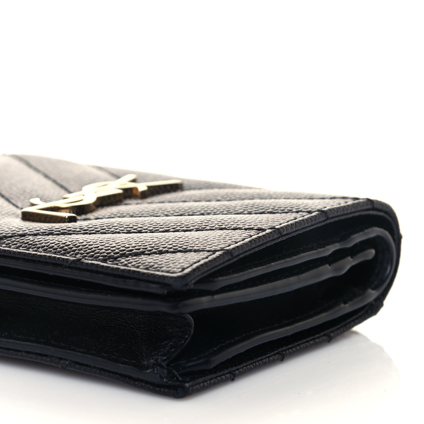 Grain De Poudre Matelasse Chevron Monogram Card Case Black