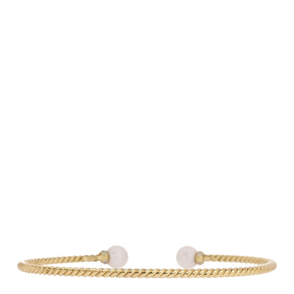 David Yurman 18K Yellow Gold Diamond Pearl 6.5mm Solari Bracelet 2 of 4