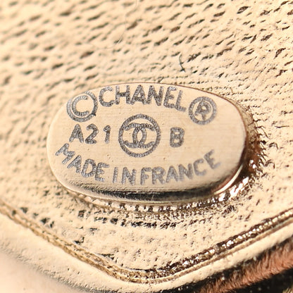 Chanel Resin Crystal CC Heart Brooch Pearly White Gold 5 of 5
