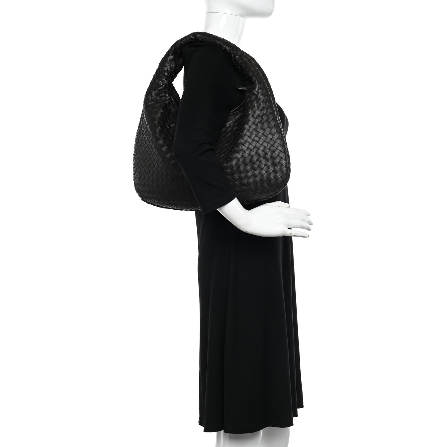 Nappa Intrecciato Medium Veneta Hobo Ebano