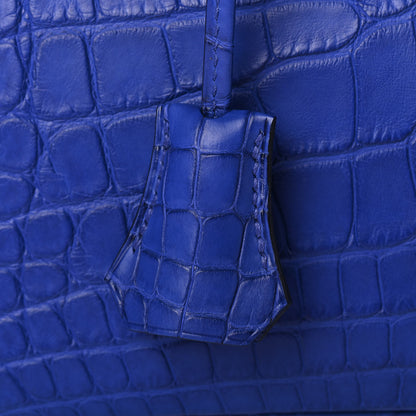 Hermes Matte Alligator Birkin 30 Bleu Electrique 29 of 32