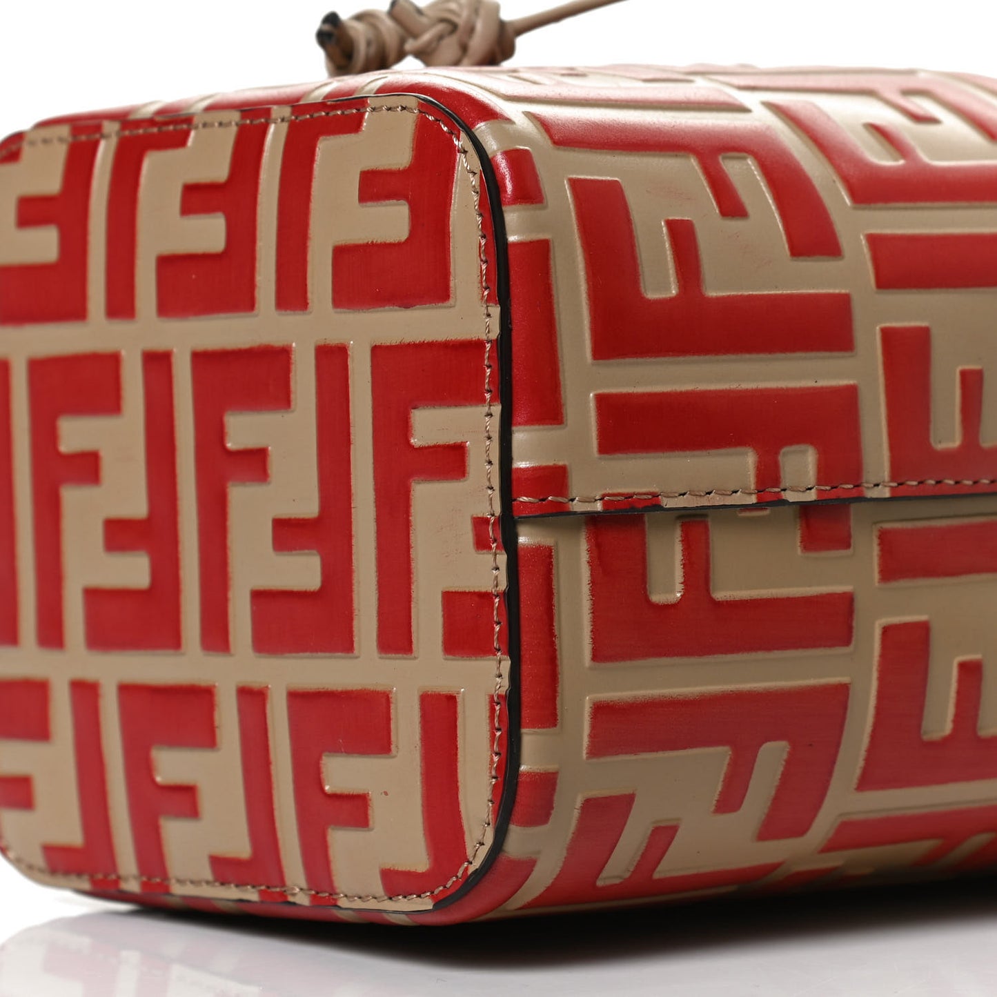 Vitello Liberty F is Fendi FF Embossed Mini Mon Tresor Bucket Bag Amido Fiamma