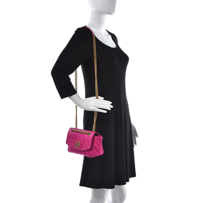 Balenciaga Nylon Jacquard Diagonal Logo S BB Round Shoulder Bag Rose Magenta 2 of 15