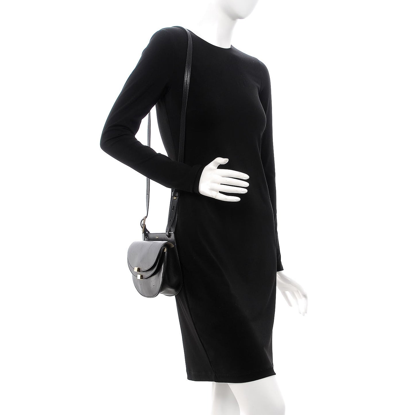 Calfskin Mini Georgia Crossbody Bag Black