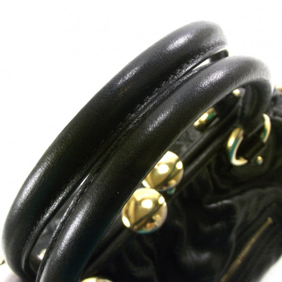 Quilted Leather Stam Black