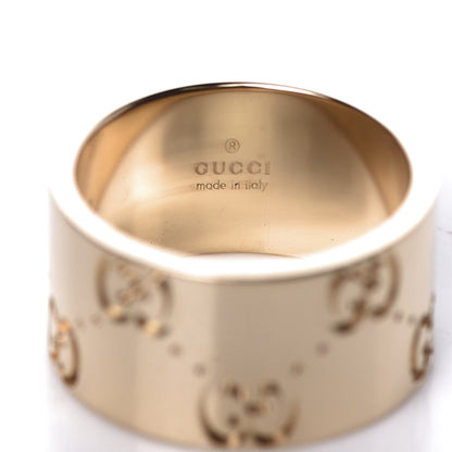 Gucci 18K Yellow Gold 9mm Icon Band Ring 46 3.75 6 of 8