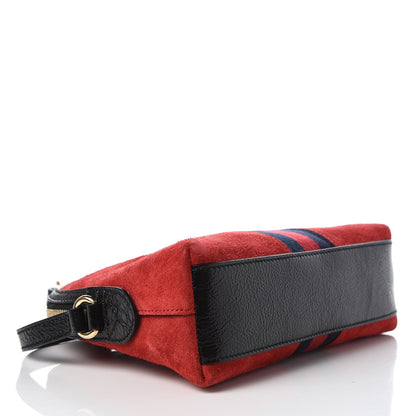 Gucci Suede Patent Web GG Small Ophidia Dome Shoulder Bag Hibiscus Red 4 of 8