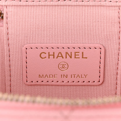 Chanel Caviar Quilted Mini Vanity Case With Chain Pink 6 of 10
