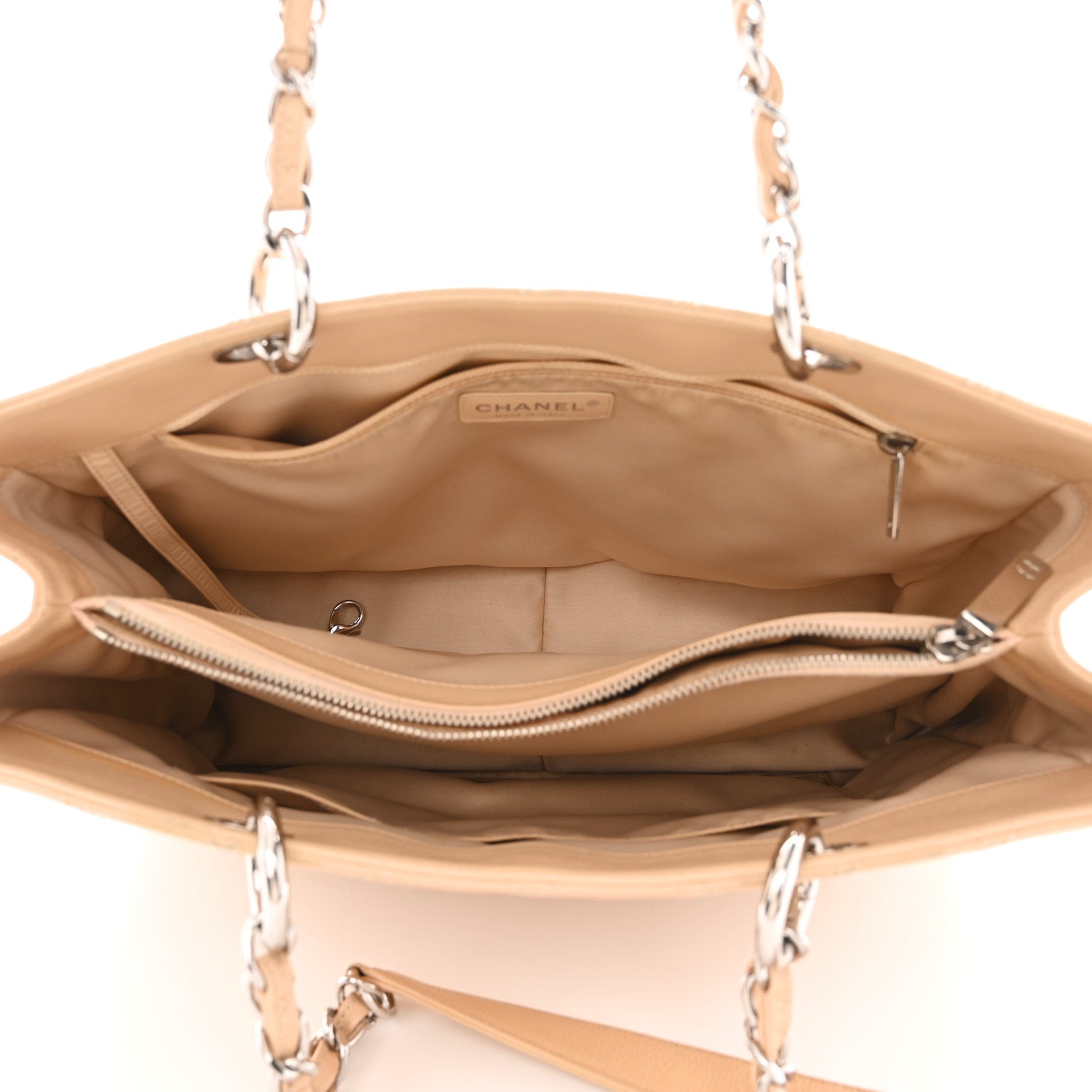 Chanel Caviar Quilted Grand Shopping Tote GST Beige Clair 5 of 11