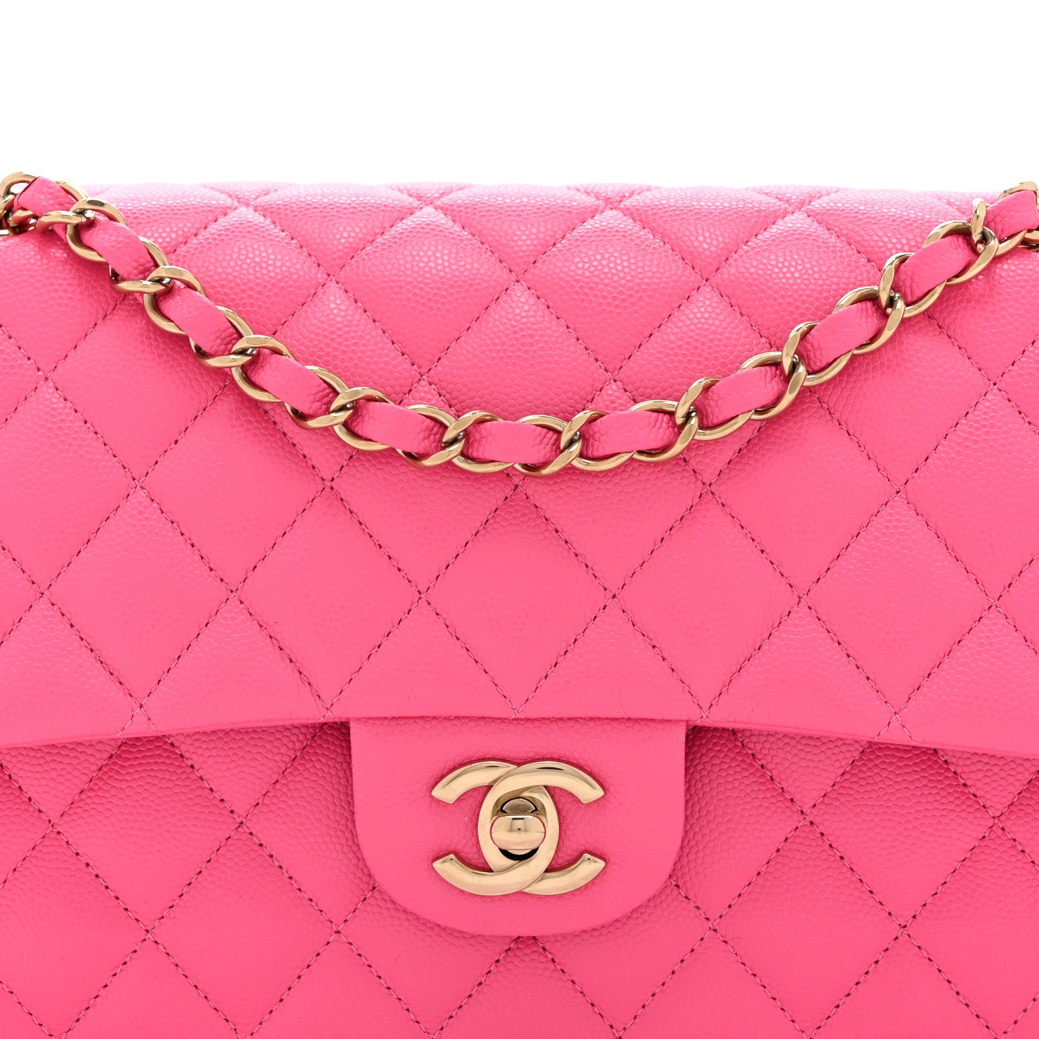 Chanel Caviar Quilted Medium Double Flap Pink 8 of 10