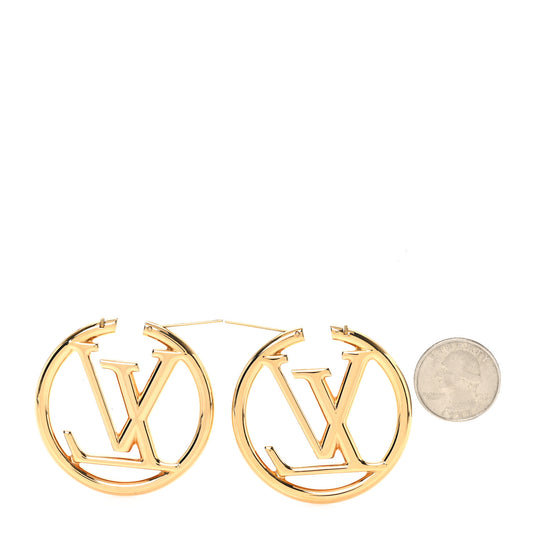 Metal Louise Hoop Earrings Gold