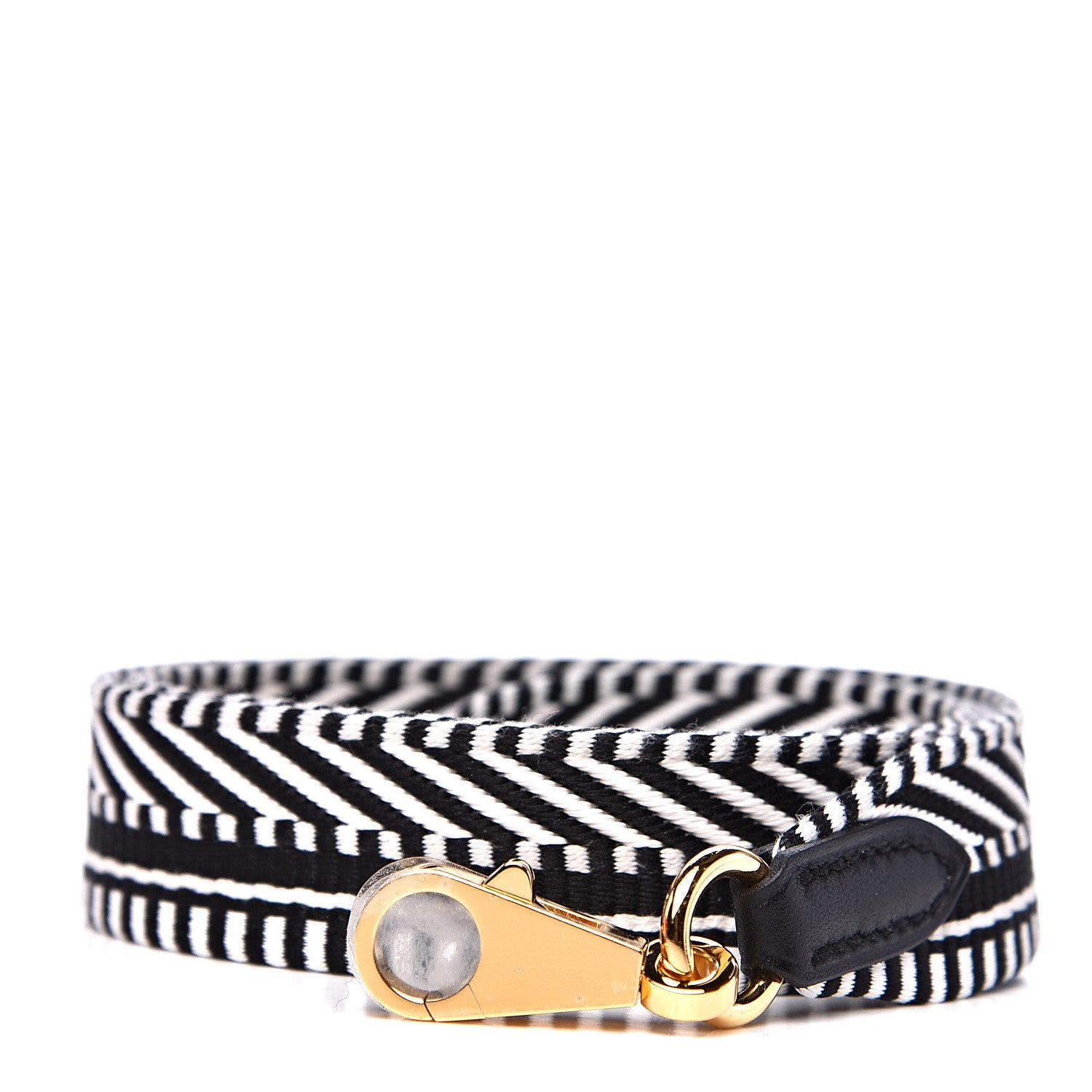 Hermes Toile Swift 25mm Sangle Cavale Shoulder Strap Black Ecru 1 of 6