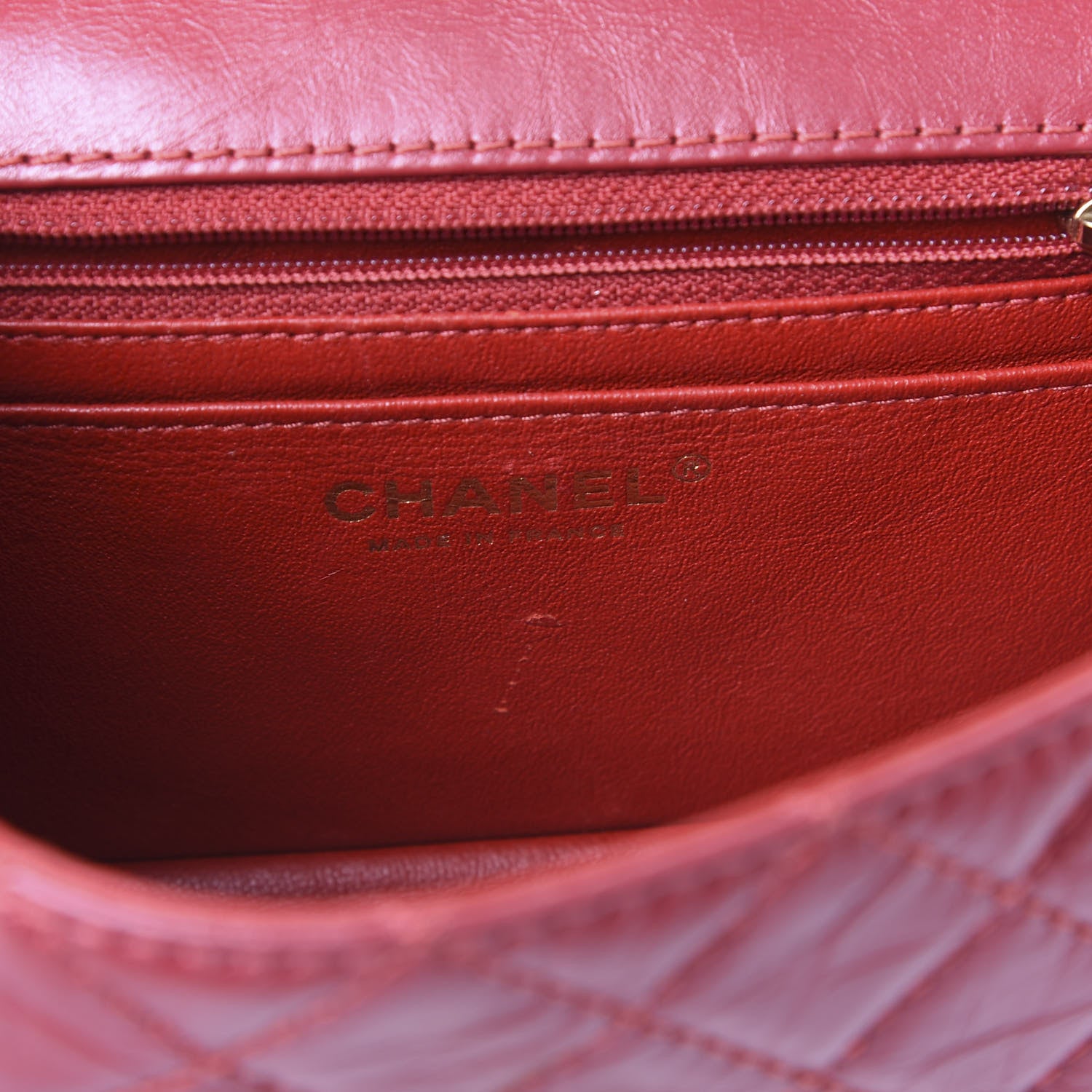 Chanel Aged Calfskin Quilted 2.55 Reissue Mini Flap Red 5 of 10