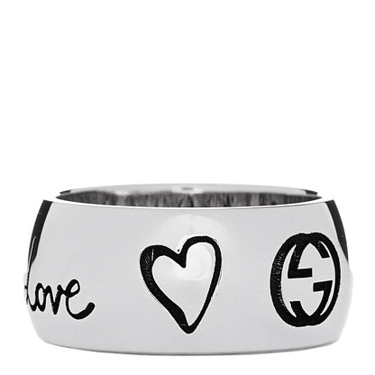 Gucci Sterling Silver Wide Blind for Love Band Ring 52 6 1 of 5