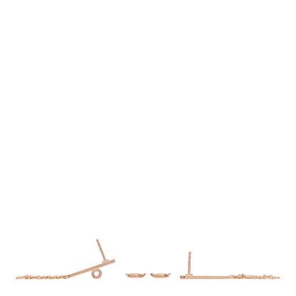 Hermes 18K Rose Gold Diamond Kelly Gavroche Pave Earrings 3 of 5