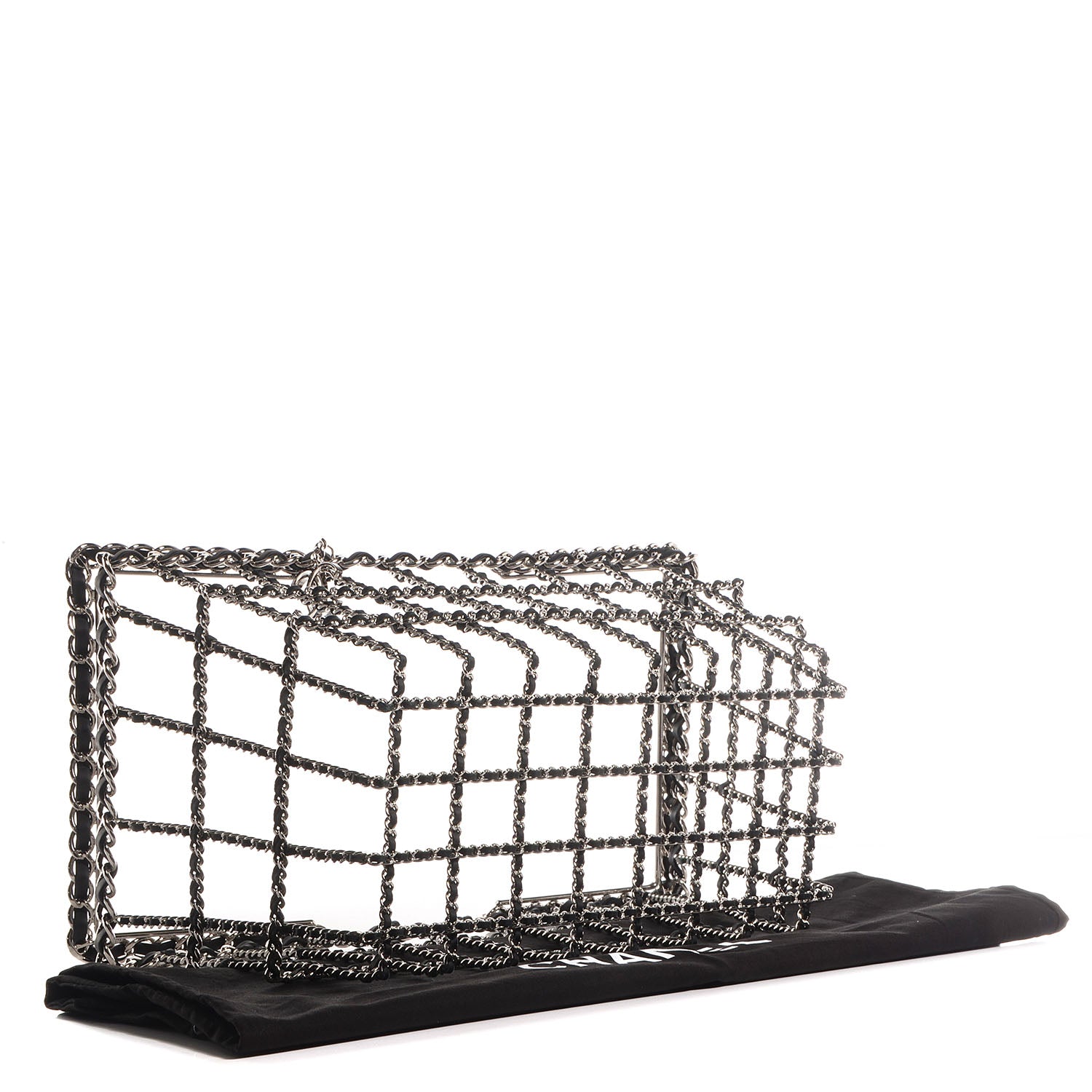 Chanel Brass Calfskin Grocery By Shopping Basket Silver 4 of 6
