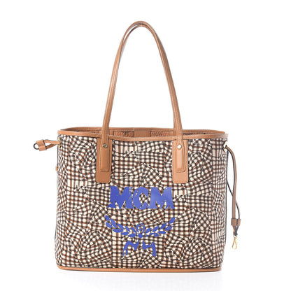 MCM Visetos Medium Liz Reversible Shopper Tote Cognac 5 of 15