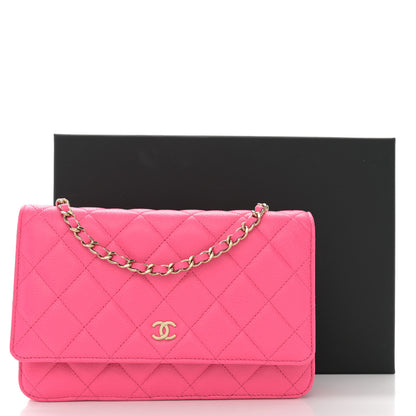 Chanel Caviar Quilted Wallet on Chain WOC Fuchsia 14 of 14