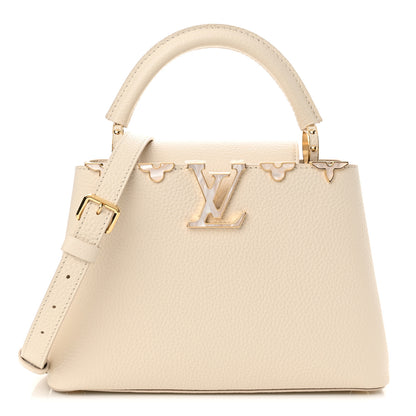 Louis Vuitton Taurillon Mother of Pearl Flowers Capucines BB Creme Nacre 1 of 11
