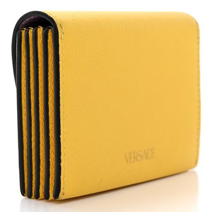 Versace Grained Calfskin Medusa Card Holder Yellow Purple 3 of 18
