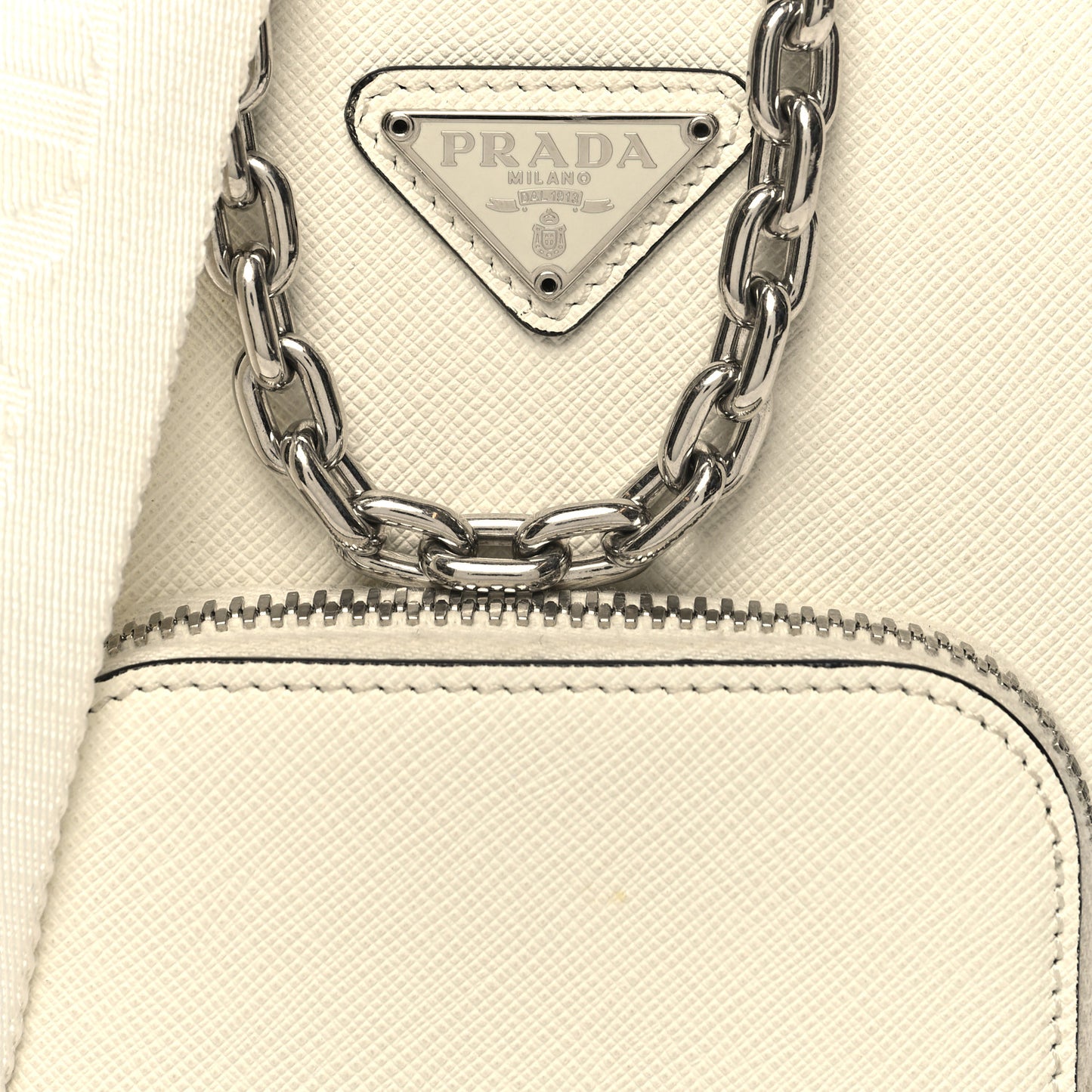 Saffiano Lux Phone Crossbody Pouch White