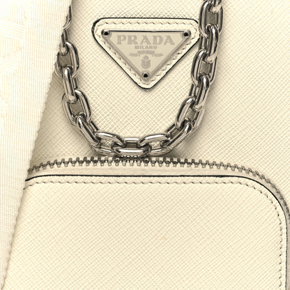 Prada Saffiano Lux Phone Crossbody Pouch White 10 of 12