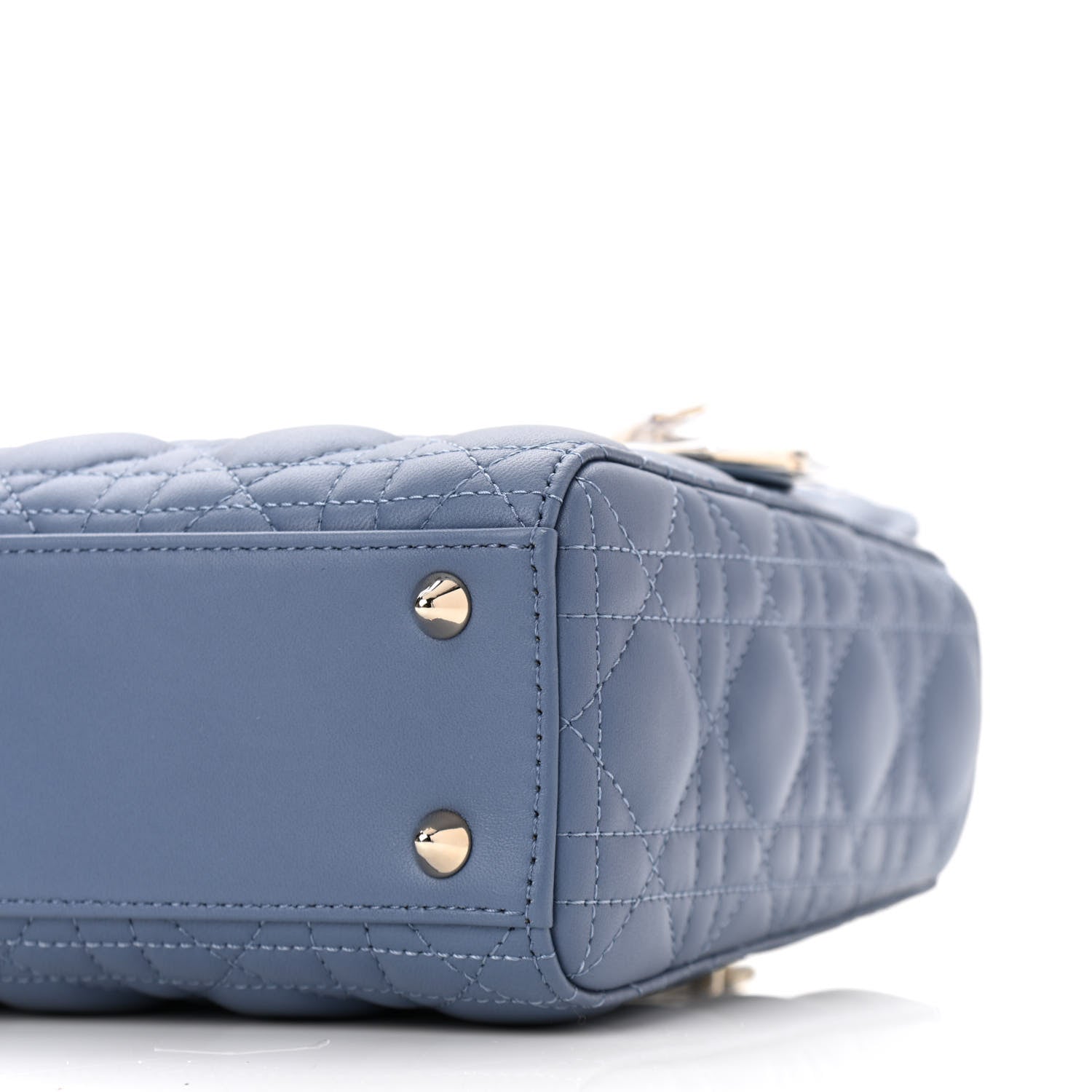 Christian Dior Lambskin Cannage Small My Lady Dior Blue Grey 8 of 10