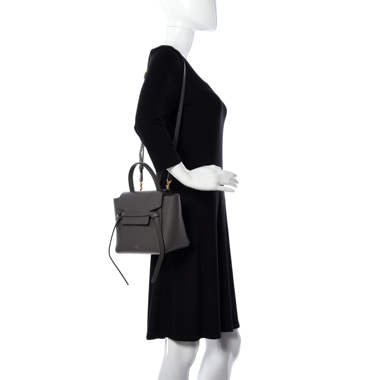 Celine Grained Calfskin Nano Belt Bag Grey 2 of 8